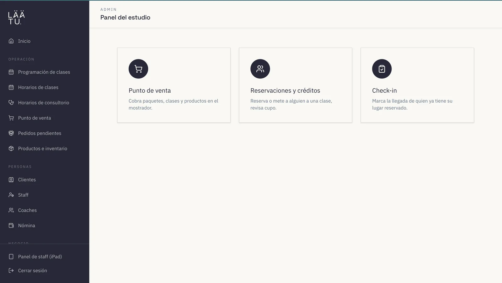 Sistema real: Estudio boutique de Pilates